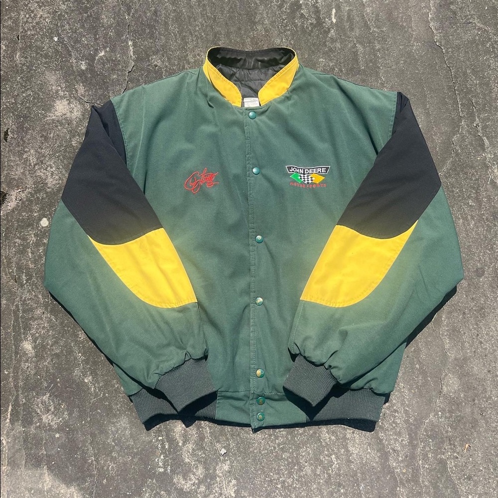 Vintage 90’s JOHN DEERE Motorsports CHAD LITTLE #23 NASCAR Jacket Extra Large